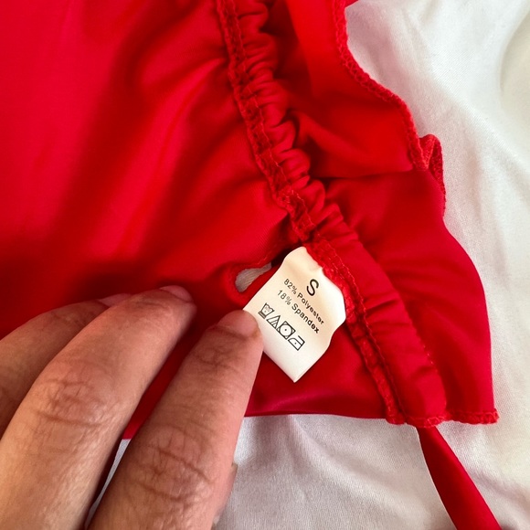 Red Ruffled Bikini Top - Picture 8 of 9